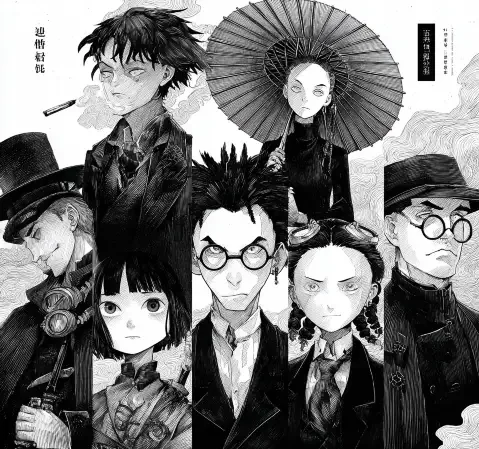 恋爱题材漫画封面，少年与少女在樱花树下相遇
